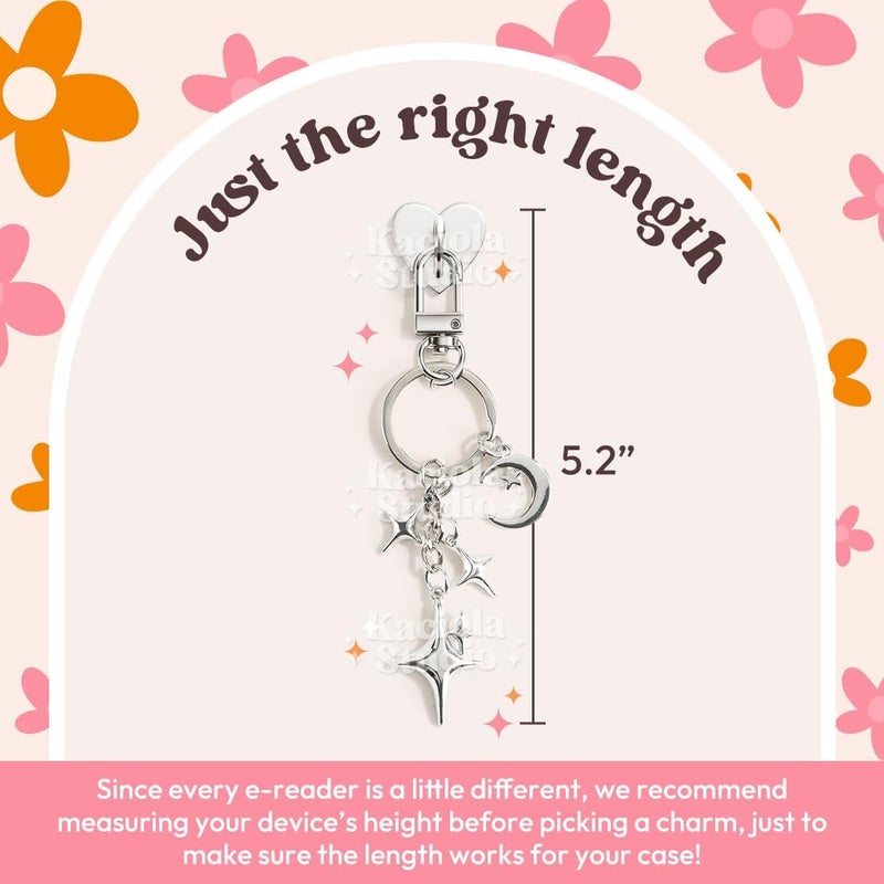 Kaciola Charms for E-reader, Cute Phone Charm Chains Bracelets Accessories for Readers Booklovers Women Men, Charms Compatible for E-Reader/Phone/Paper White (C01-C05) - Image 5